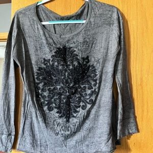 Charcoal and black shirt from Maurices.